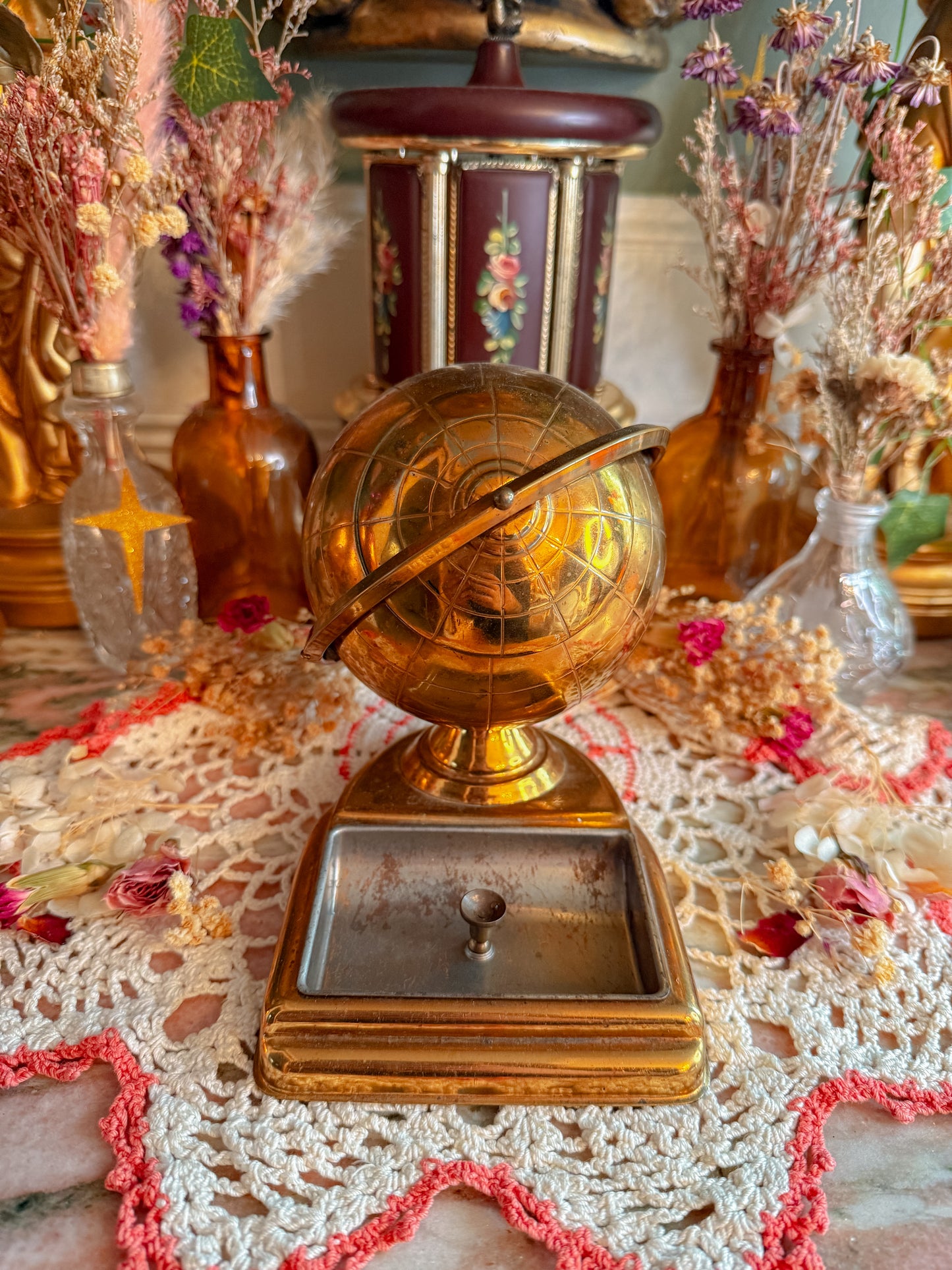 Mid century globe ashtray/joint holder