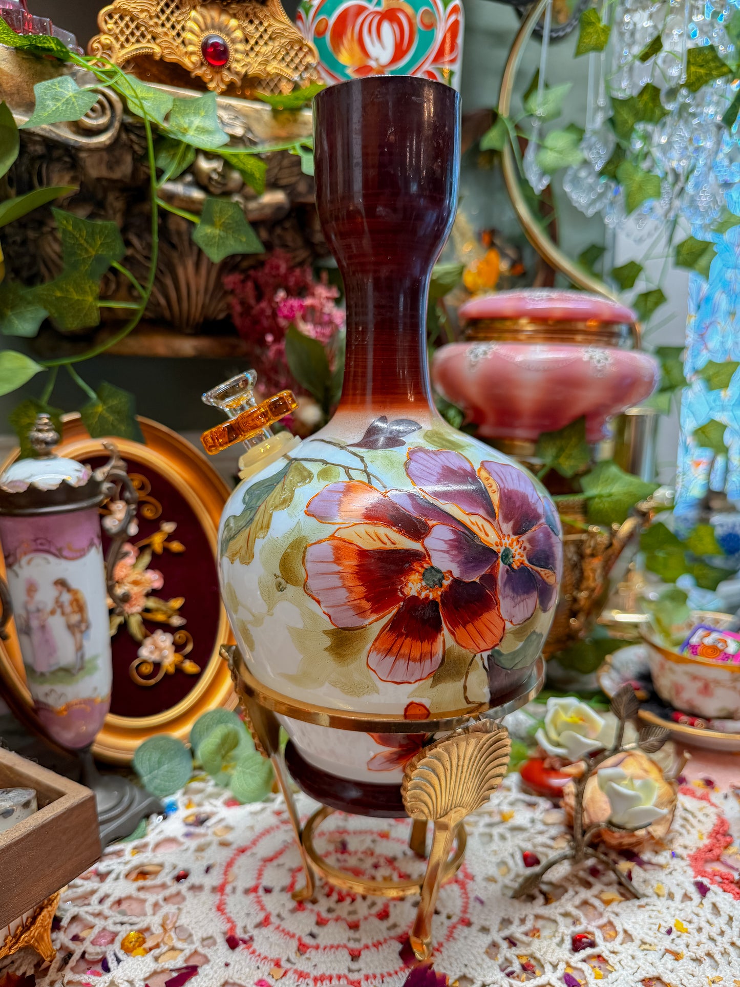 Bristol and brass floral and stand✨