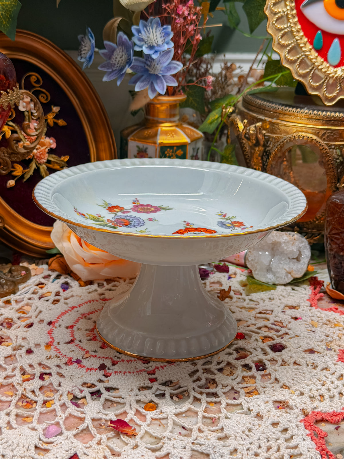 Floral Pedestal ashtray/tray✨