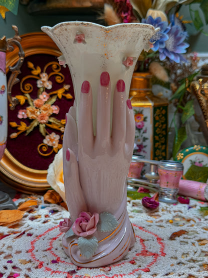 Lefton Hand pedestal floral ashtray ect✨