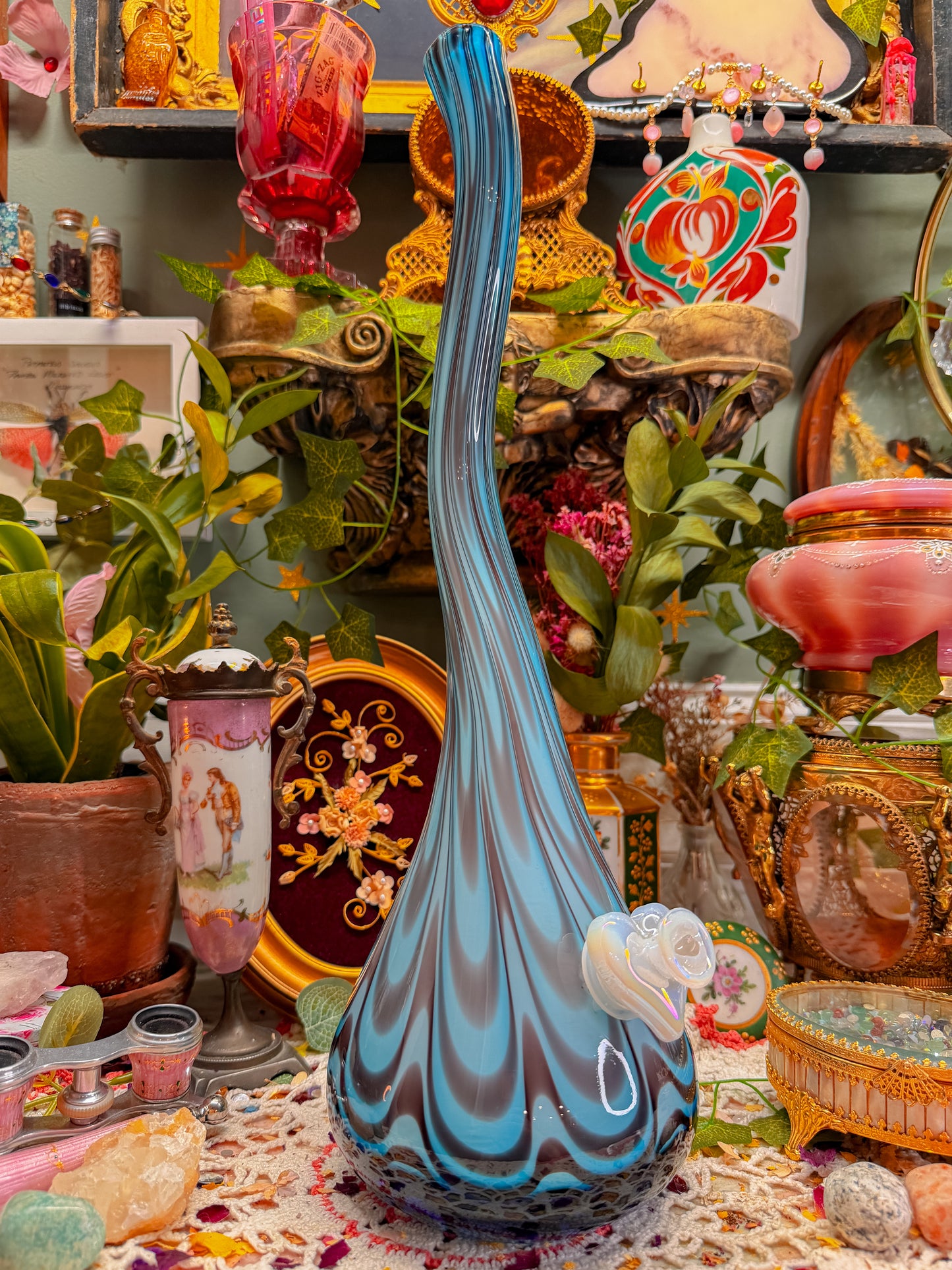 Art glass pulled feather swirl✨