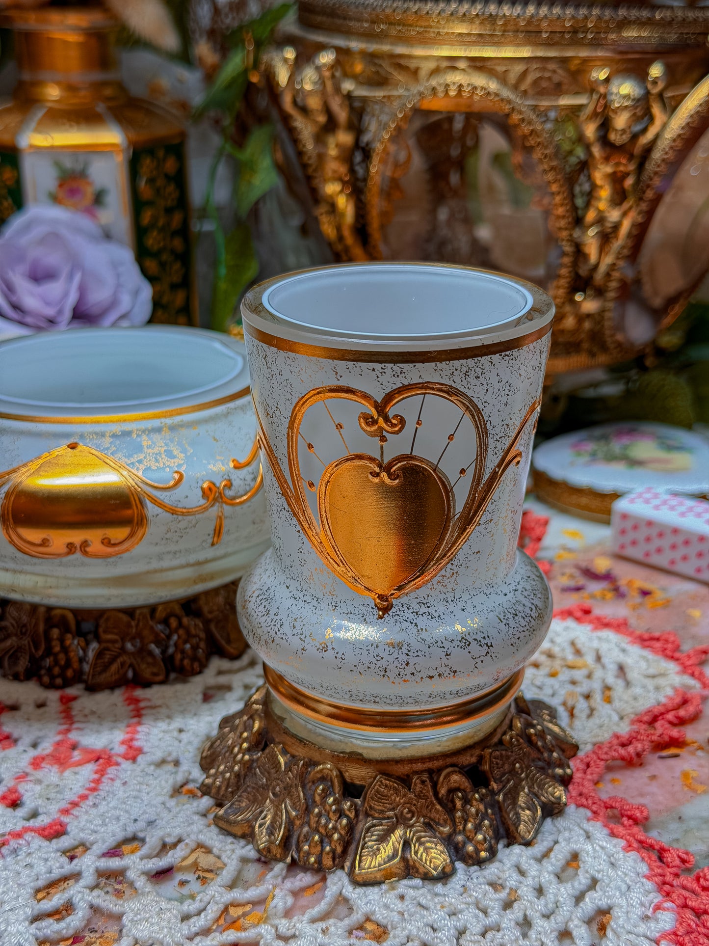 Satin cased glass smoke set✨