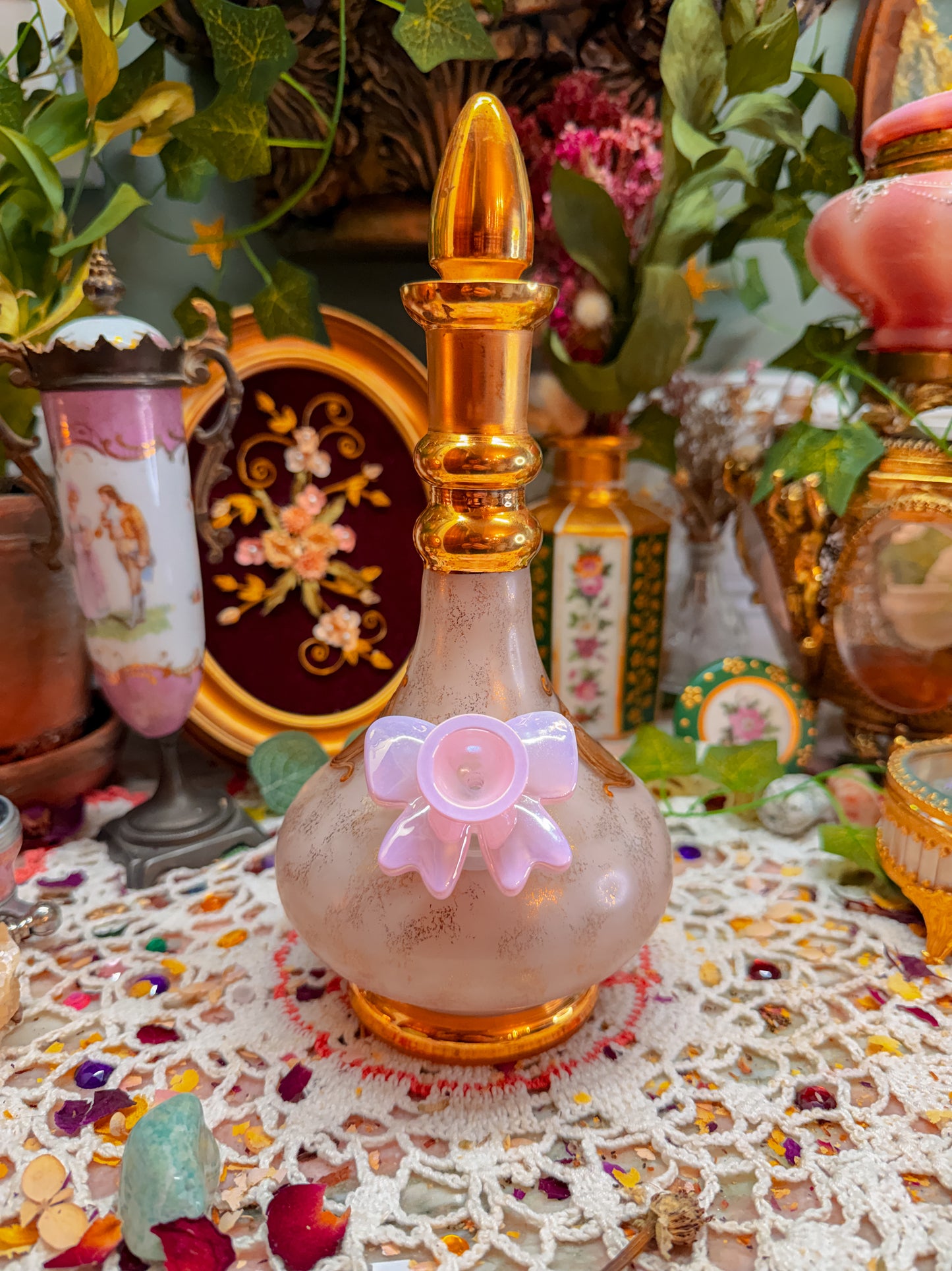 Light pink bohemian 3D floral✨