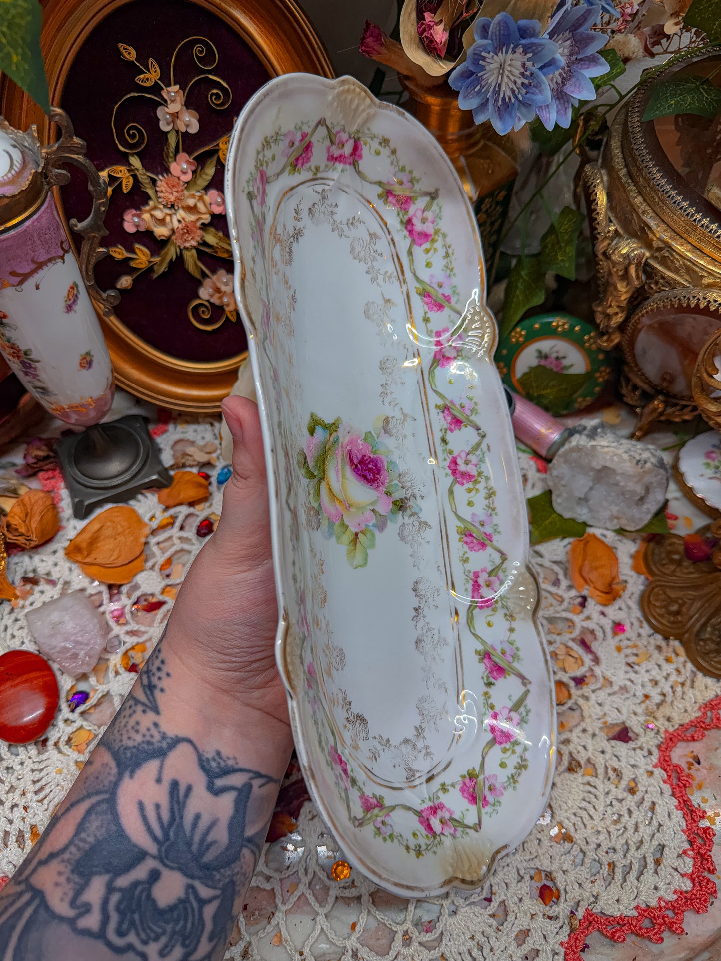 German Floral rolling tray✨