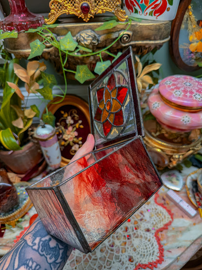Vintage Stained glass mirrored stash✨