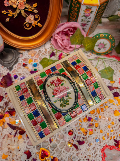 Tin mosaic glass style stash box✨