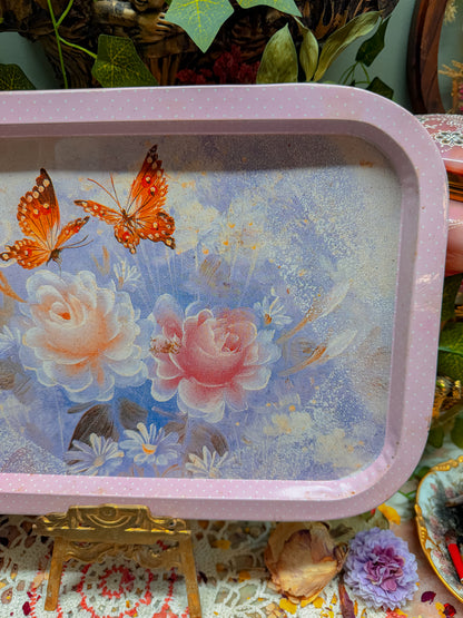 Whimsy butterfly and floral rolling tray✨