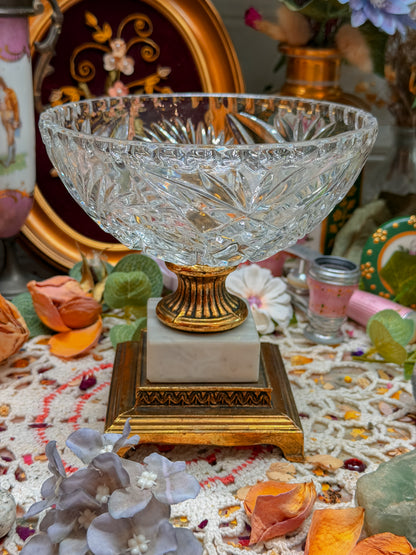 Crystal/marble/metal pedestal ashtray✨