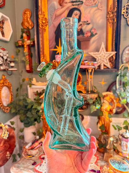 Greenish blue glass moon boy✨