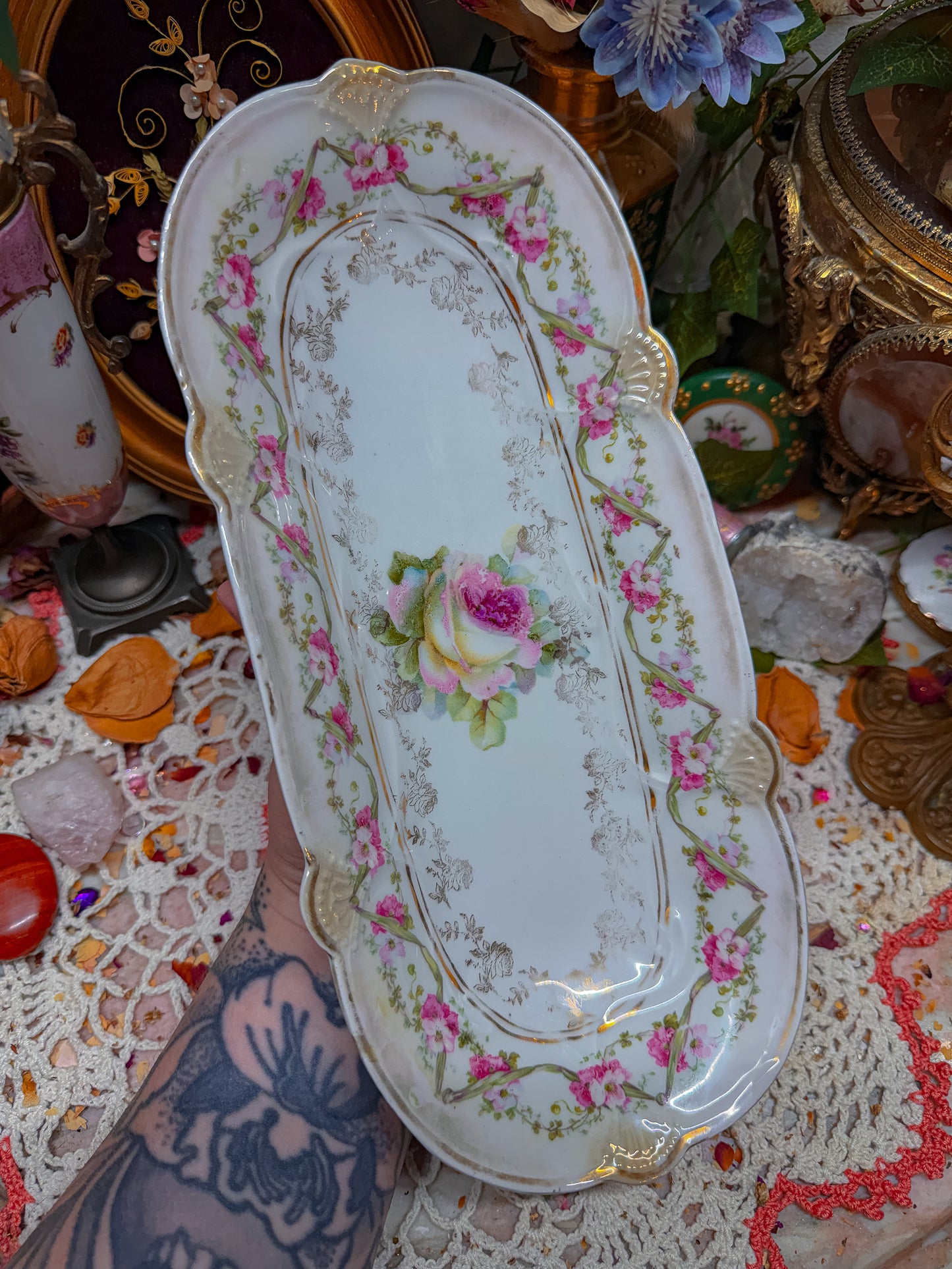 German Floral rolling tray✨