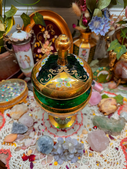 Bohemian pedestal stash jar✨
