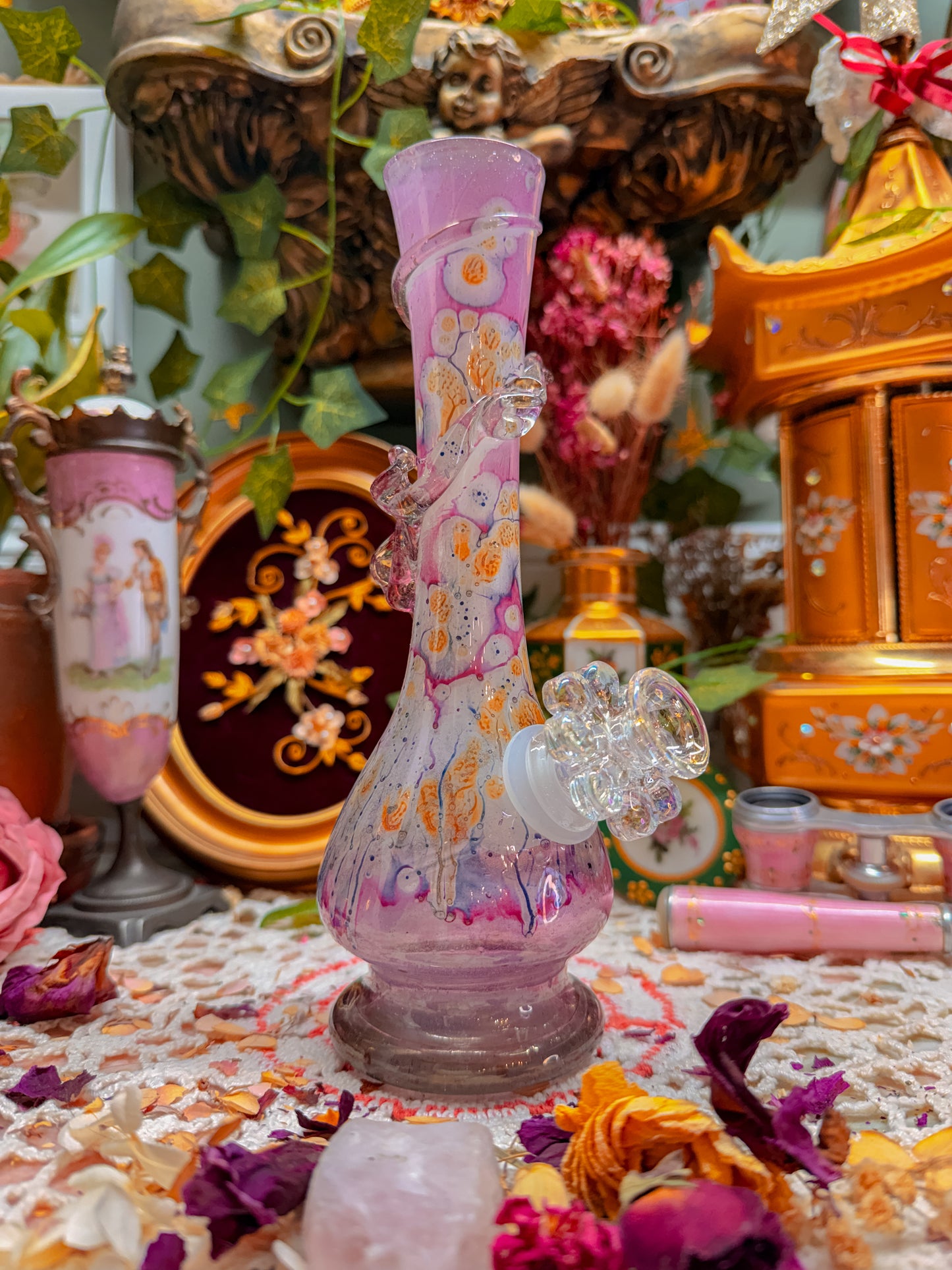 Art Glass Pink Splatter✨