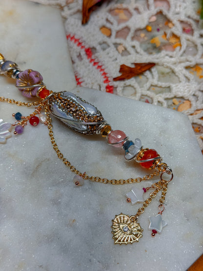 Rose gold luxury chained clouded J clip✨