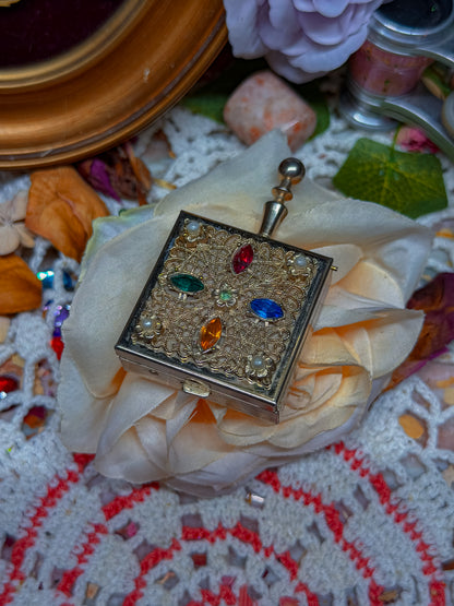 Silent butler Pocket ashtray with colored gemstones and rhinestones✨