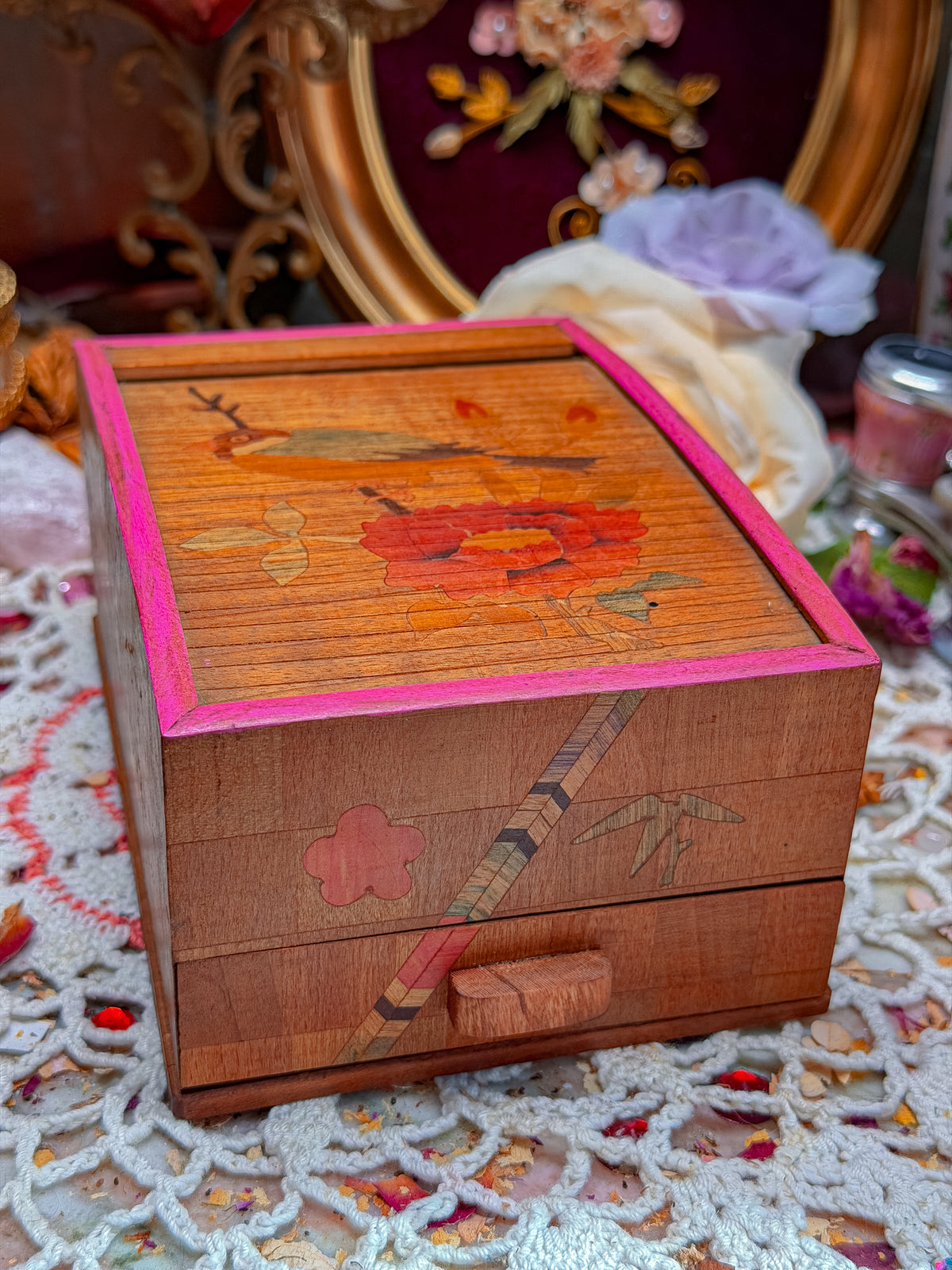 Wooden sliding cigarette box/stash✨