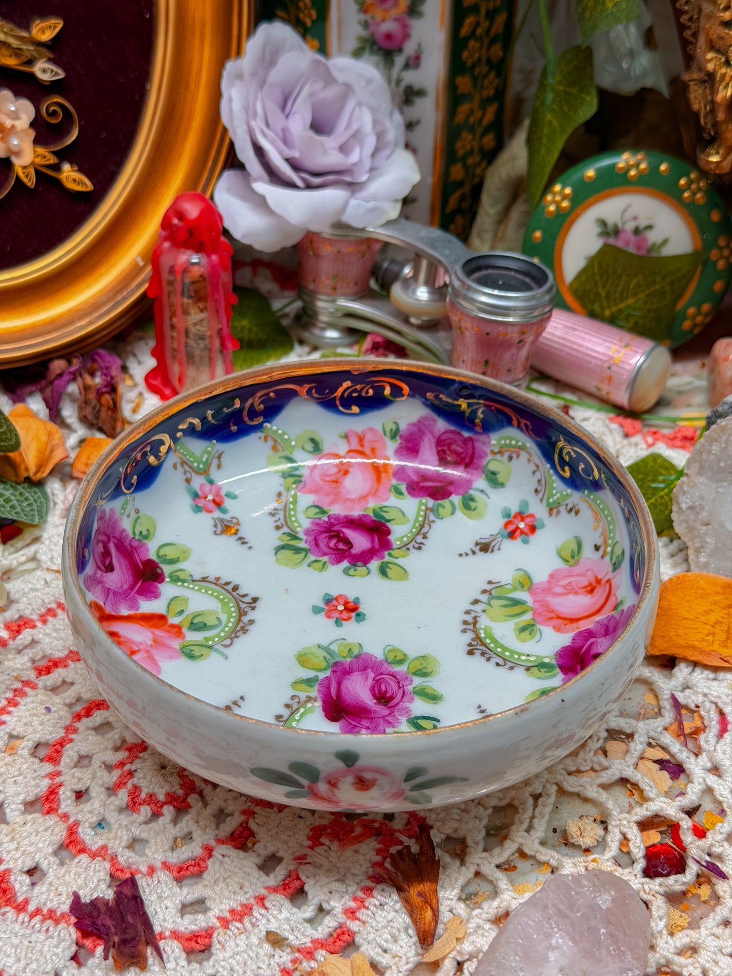 Nippon floral ashtray✨