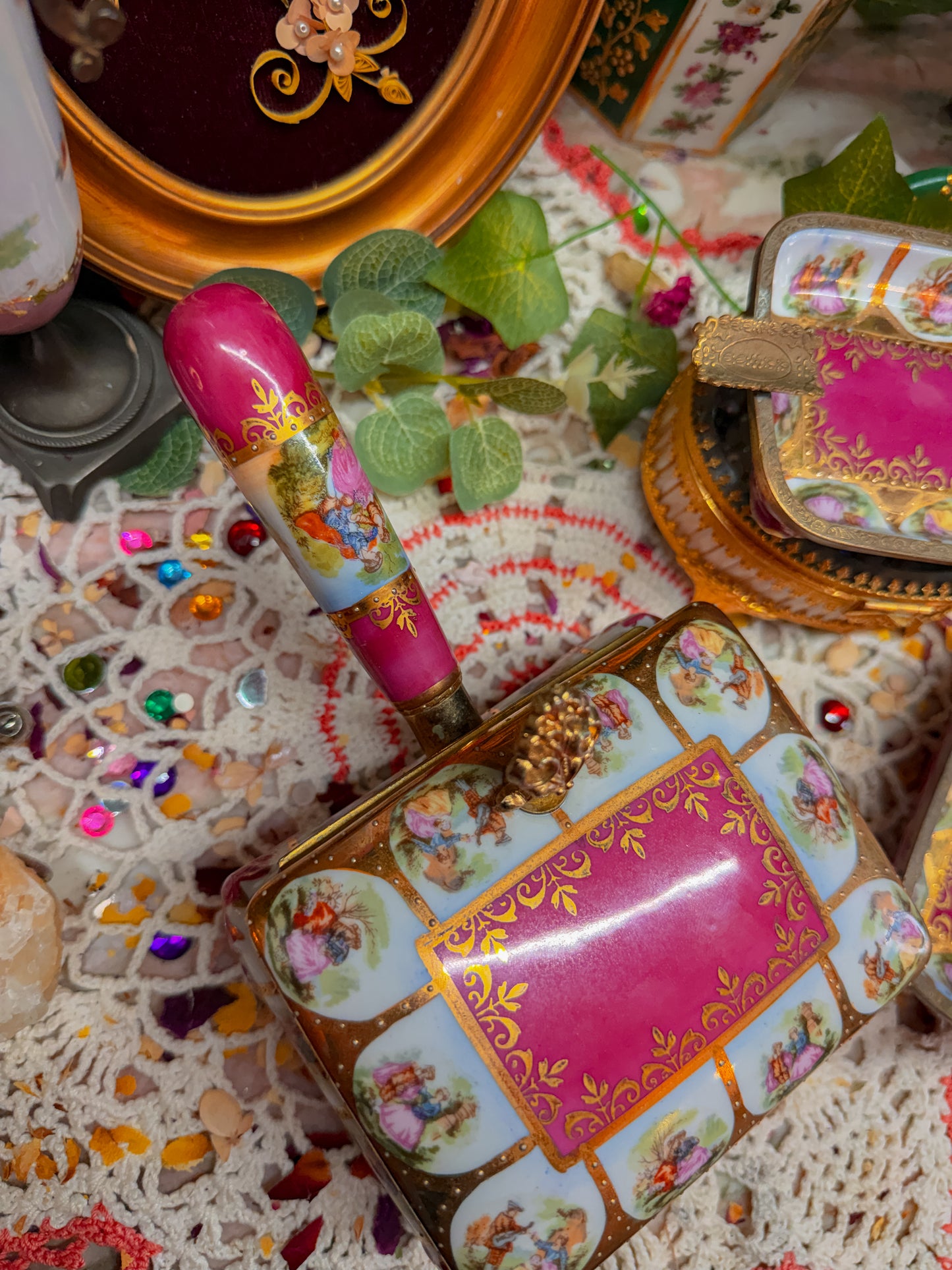 French Limoges handled stash and ashtrays set✨