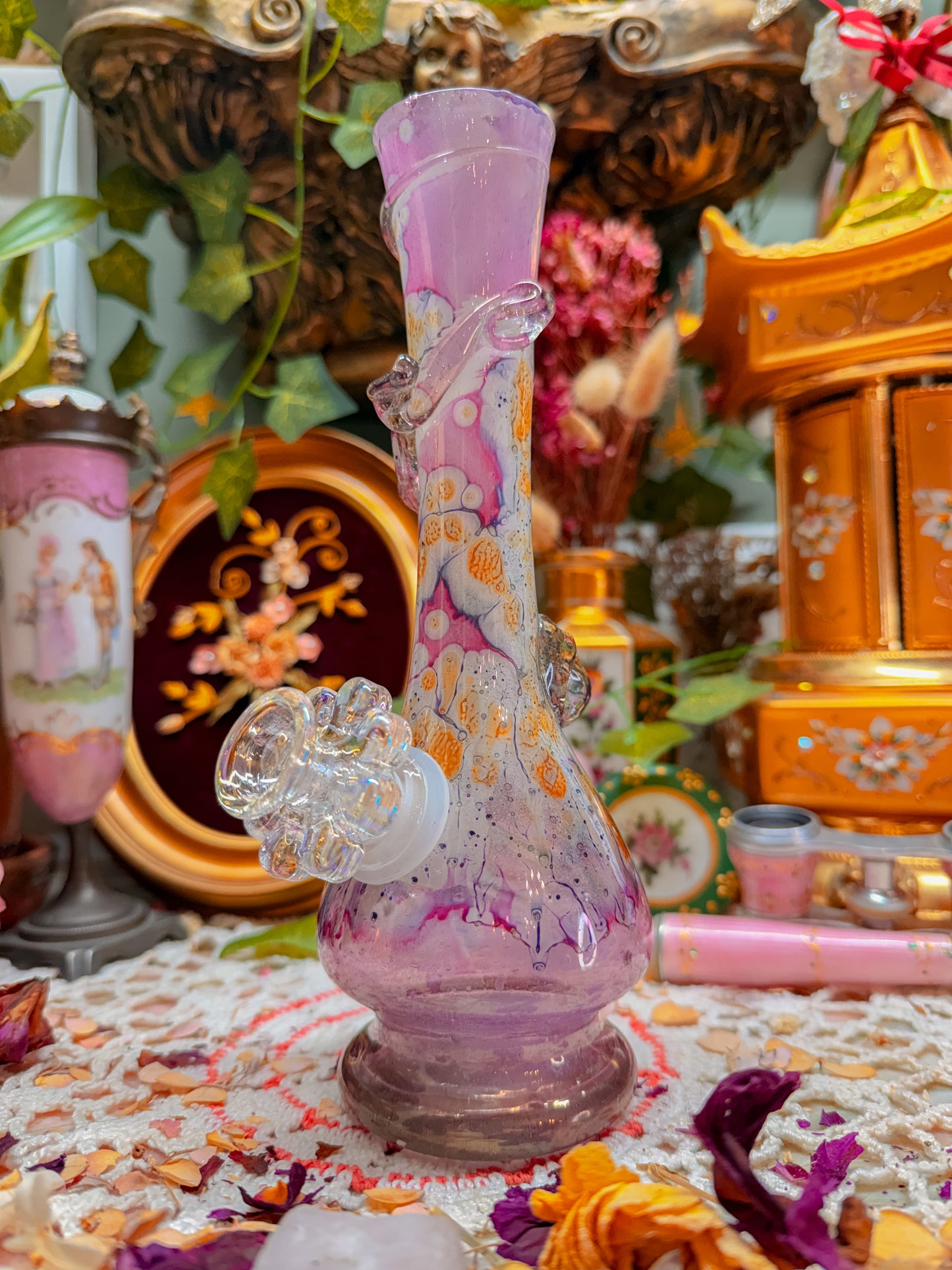 Art Glass Pink Splatter✨