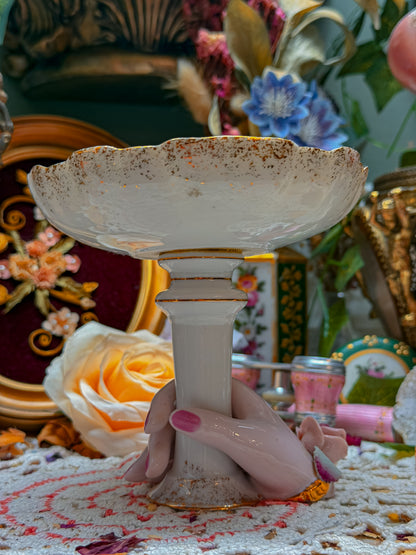 Lefton Hand pedestal floral ashtray✨