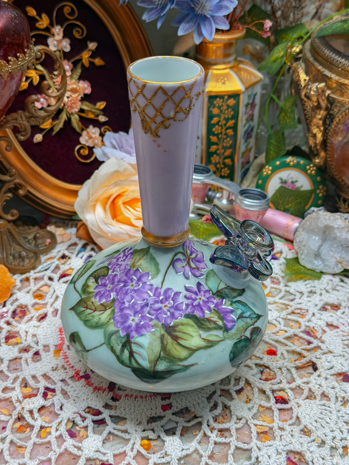 Floral Limoges French bong✨