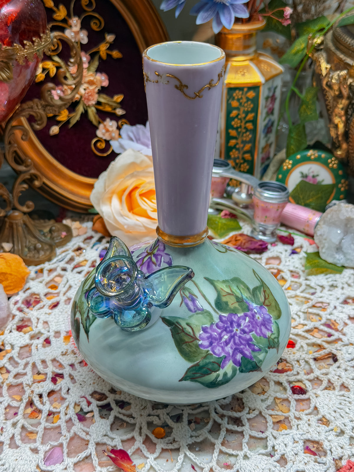 Floral Limoges French bong✨