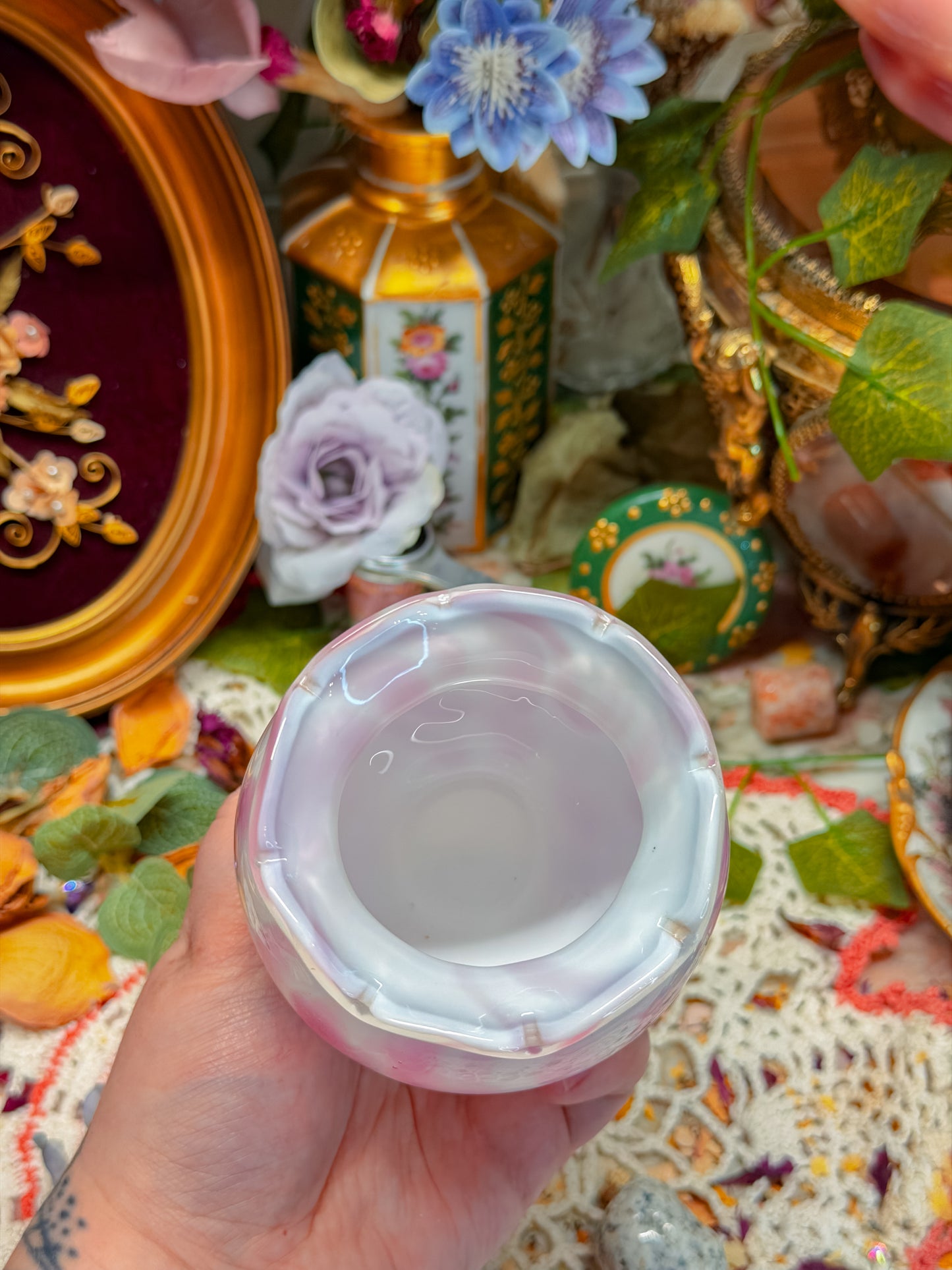 Pilgrim footed glass ashtray or j holder✨