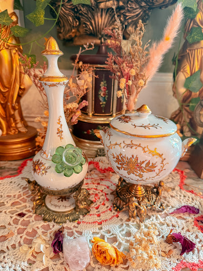 24k gold porcelain and brass set✨