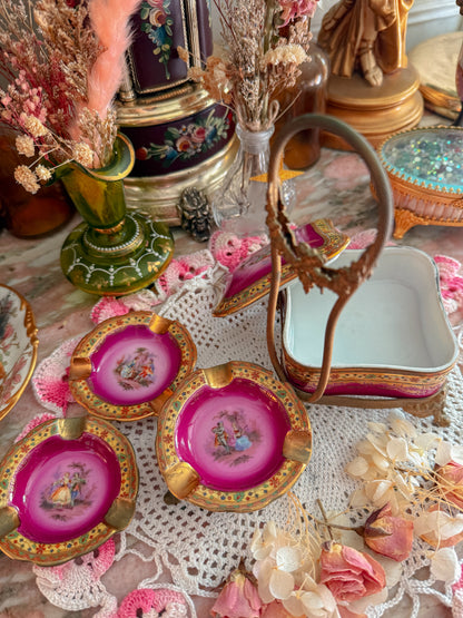 Limoges brass handheld ashtray/stash set✨