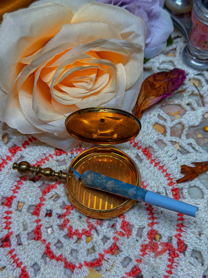Silent butler Pocket ashtray with green gem and rhinestones✨