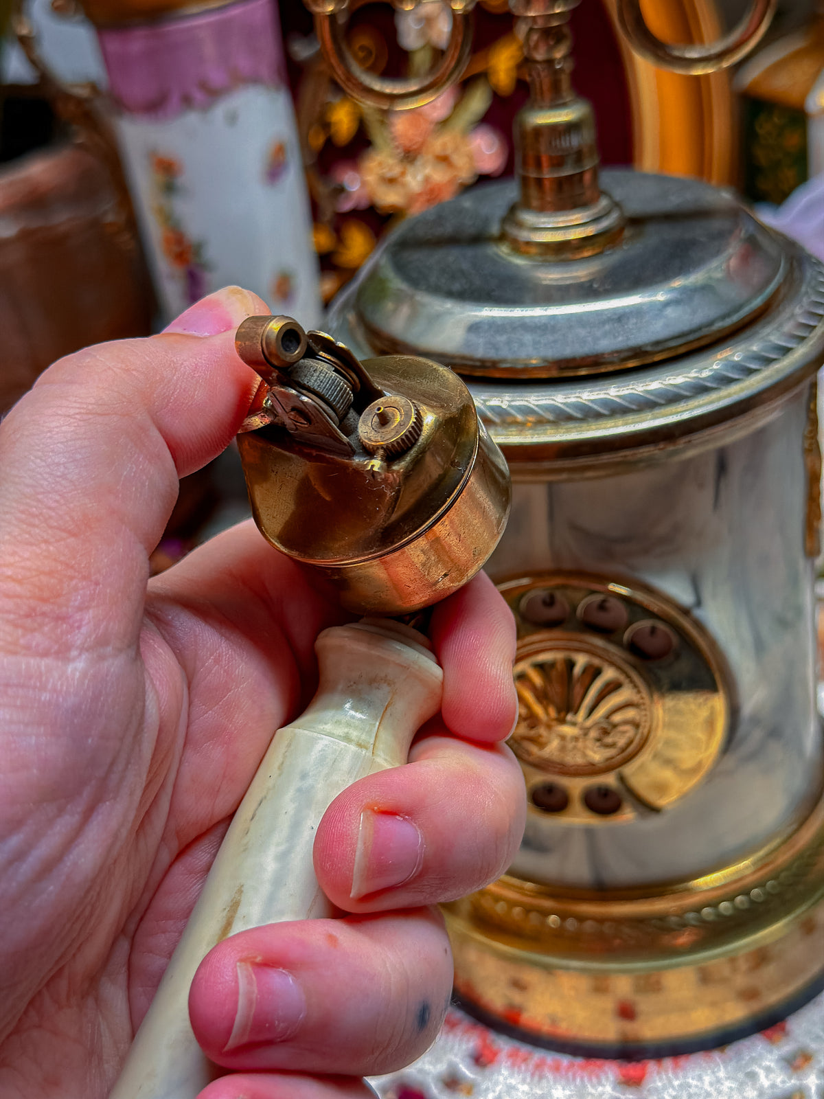 Telephone cigarette dispenser/lighter/music box (RARE)✨