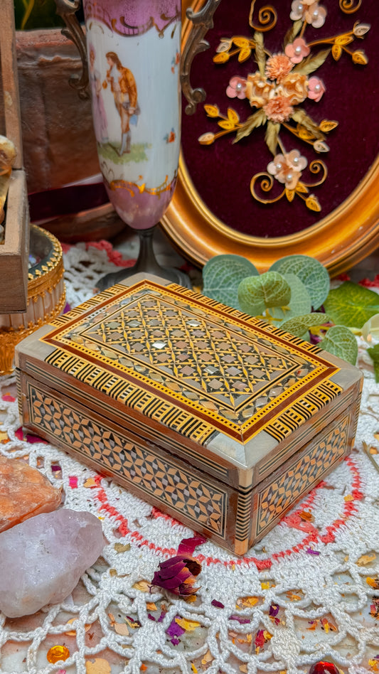 Mother of pearl inlayed stash box✨