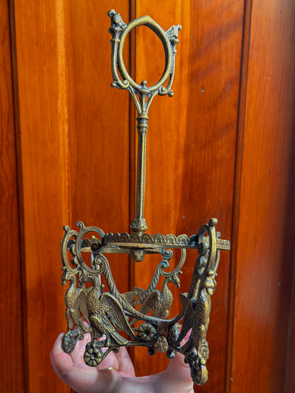 Lovers moon and sun Carnival Cut glass double bong set with cast brass phoenix caddy and add ons (RARE)✨🌛🌞