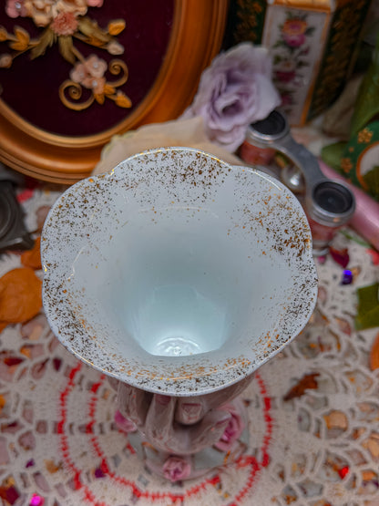 Lefton Hand pedestal floral ashtray ect✨