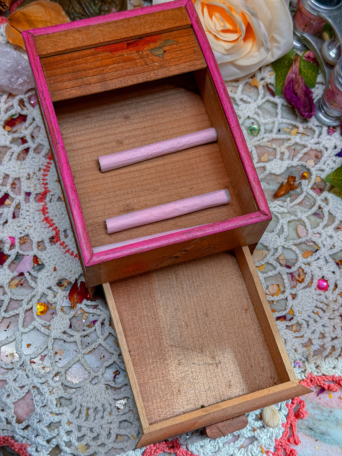Wooden sliding cigarette box/stash✨