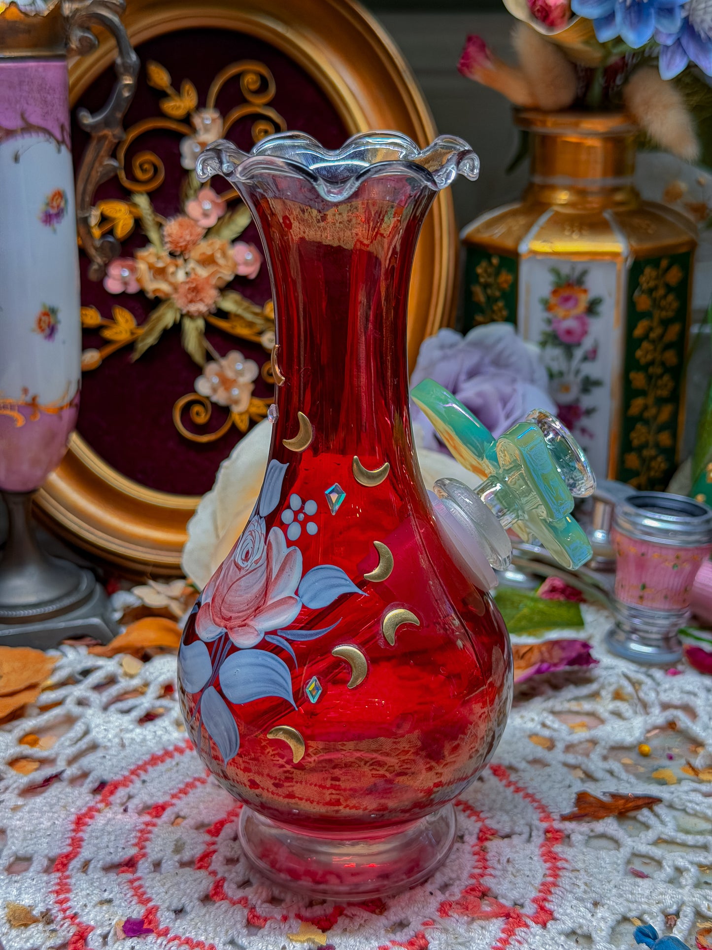 Westmoreland floral bong with add ons✨