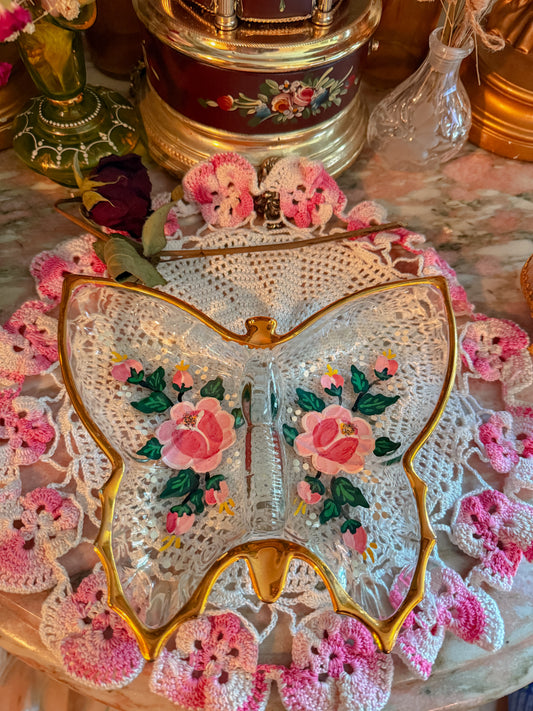 Floral butterfly ashtray✨