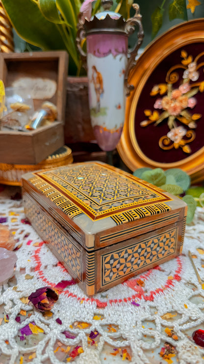 Mother of pearl inlayed stash box✨