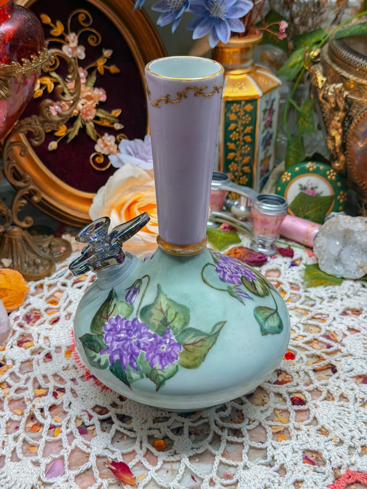 Floral Limoges French bong✨
