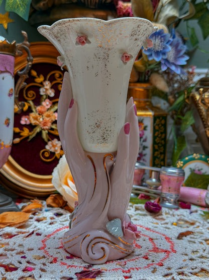 Lefton Hand pedestal floral ashtray ect✨