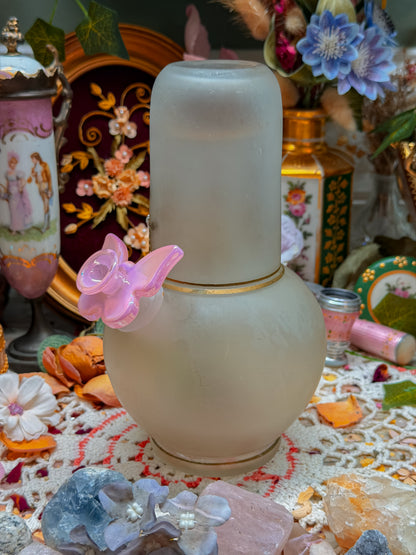 Satin glass carafe with add ons✨