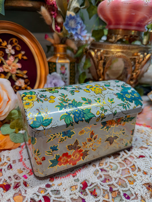 70s floral tin stash✨