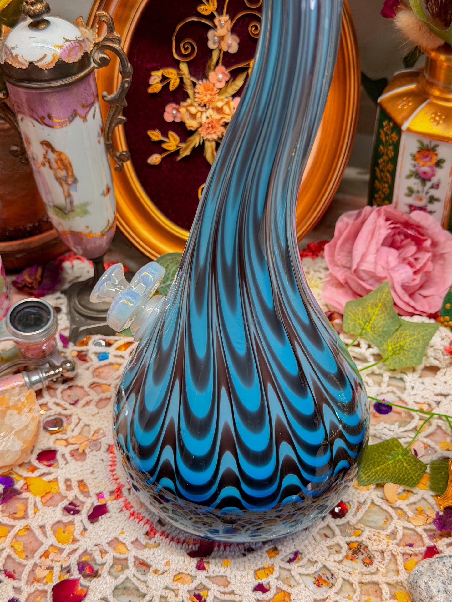 Art glass pulled feather swirl✨