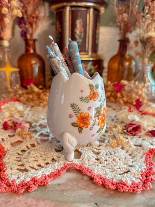Lefton floral egg joint holder✨