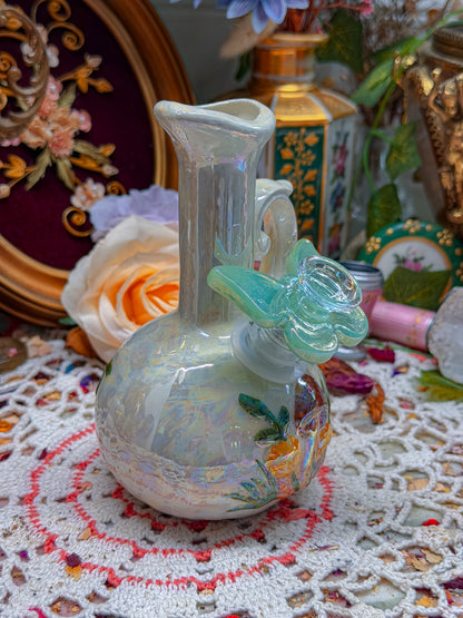 Iridescent Arnel 70s mushroom bong✨