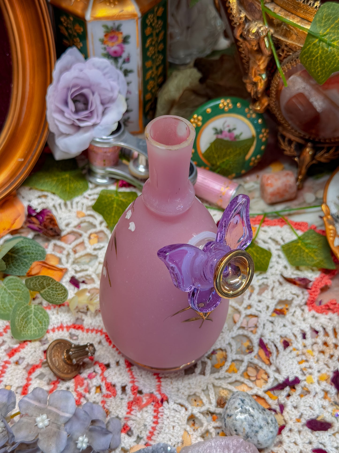 English Bristol glass floral✨