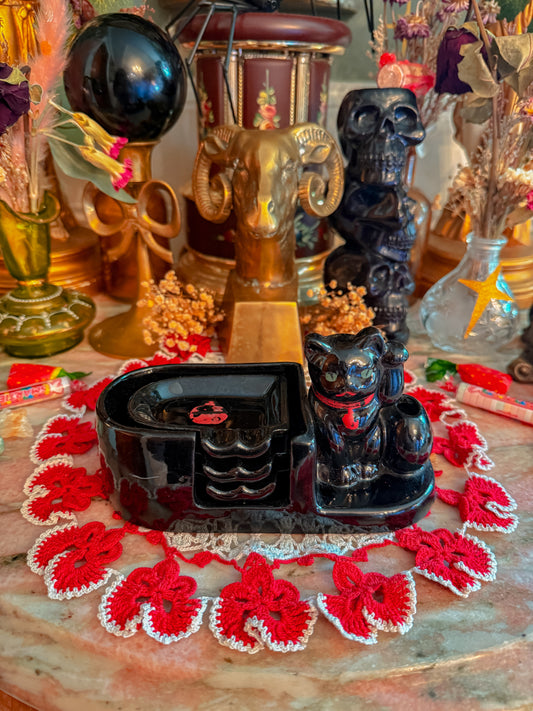 Stacked ashtray/joint holder kitty set! ✨