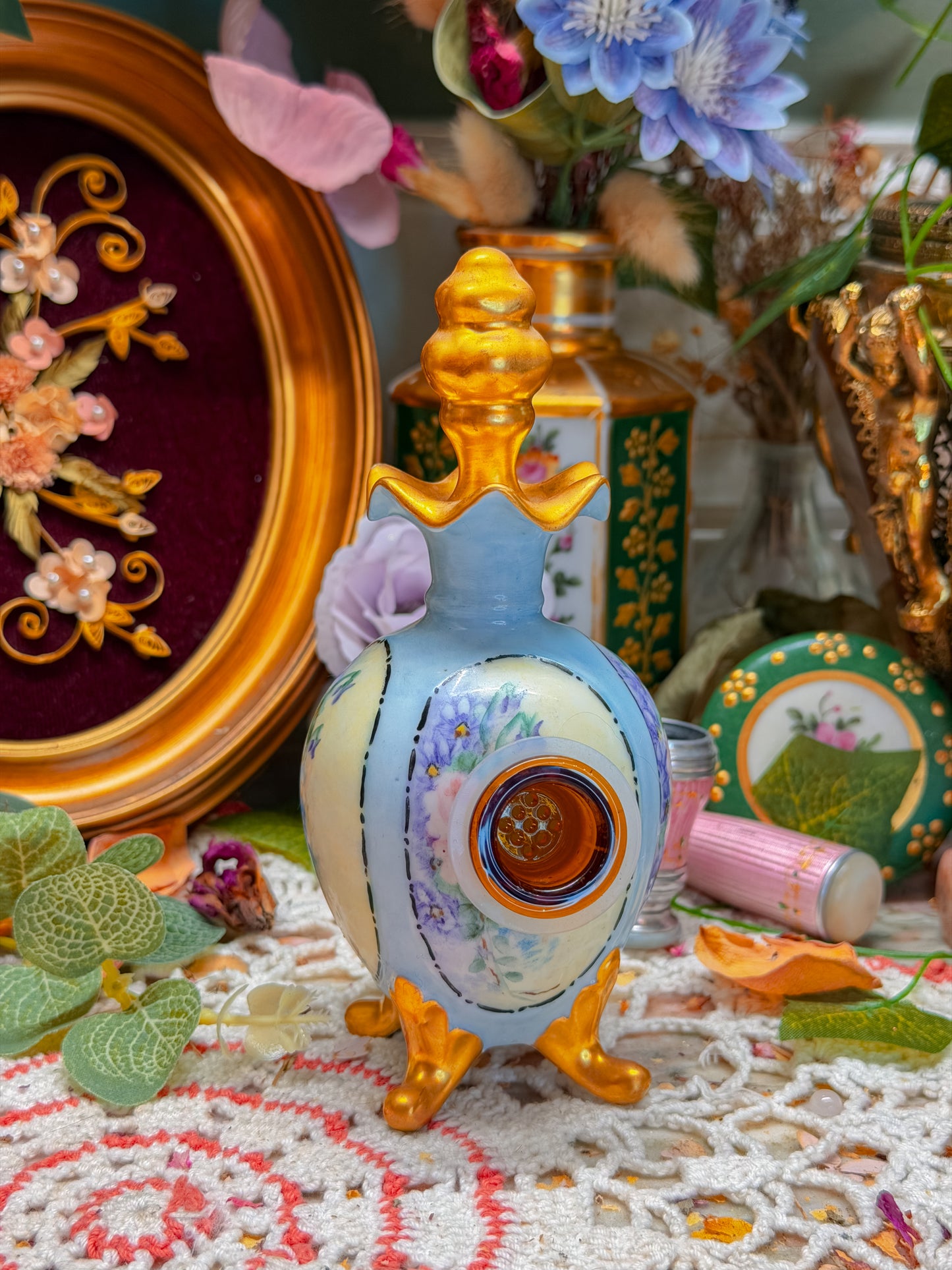 Hand painted Limoges French pipe✨