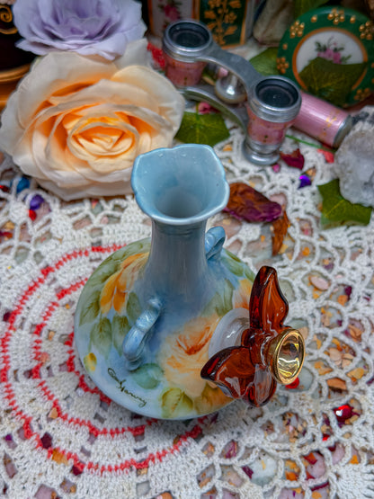 Independent artist signed floral bong✨