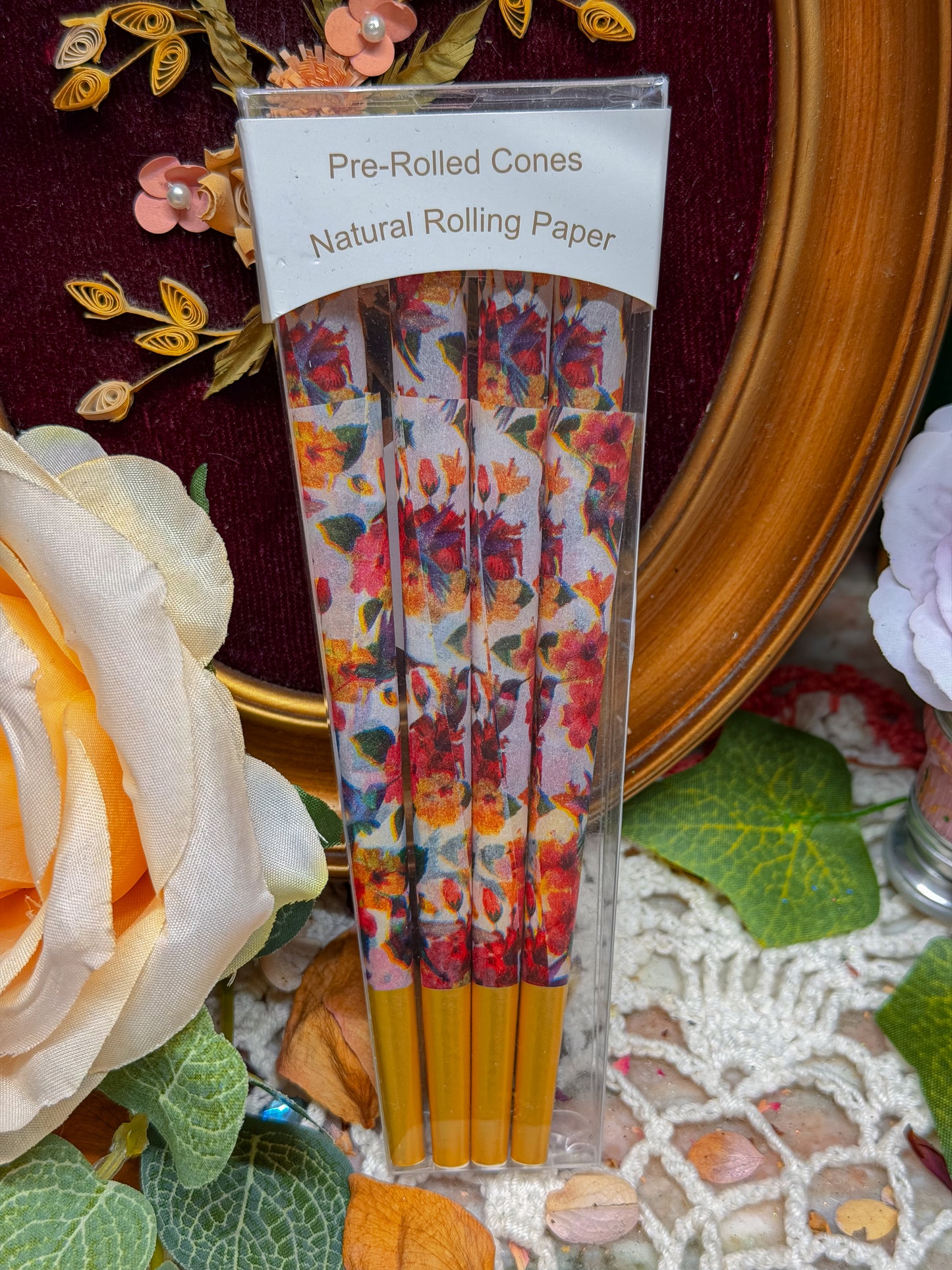 Floral and gold limited pre rolled cones✨